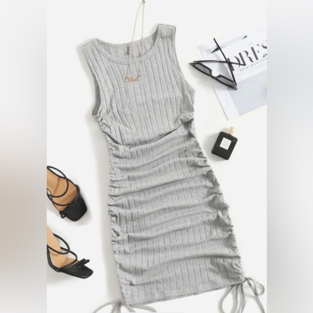 NWOT SHEIN EZwear Ruched Drawstring Side Bodycon Dress